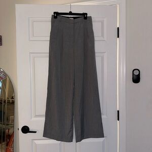 Gray Wide-Leg Trousers